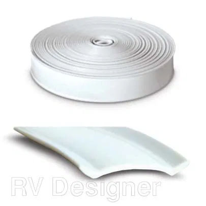 E461 – RV DESIGNER Trim Molding Insert, Used For Trim Molding Heavy Duty 1 Inch Width x 100 Foot Length White Vinyl
